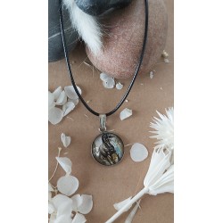Pendentif cabochon en verre