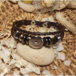 Bracelet cuir marron pour...